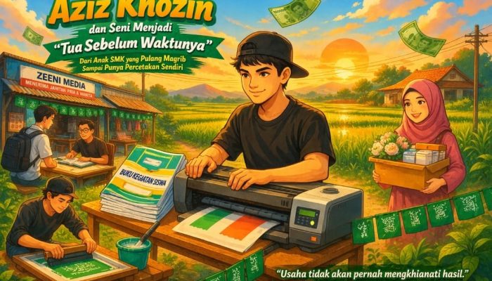 Dari Bangku SMK ke Dunia Usaha: Perjalanan Inspiratif Aziz Khozin Membangun Bisnis Percetakan di Usia Muda